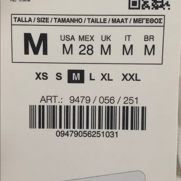 NWT. Zara White Blouse with Sides Pleats. Size M. - Picture 7 of 15